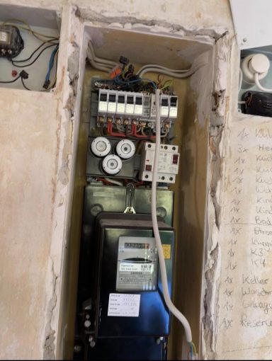 Hier einmal die Unterverteilung vorher  